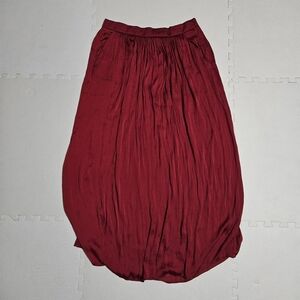 Zara Deep Red A-Line Skirt